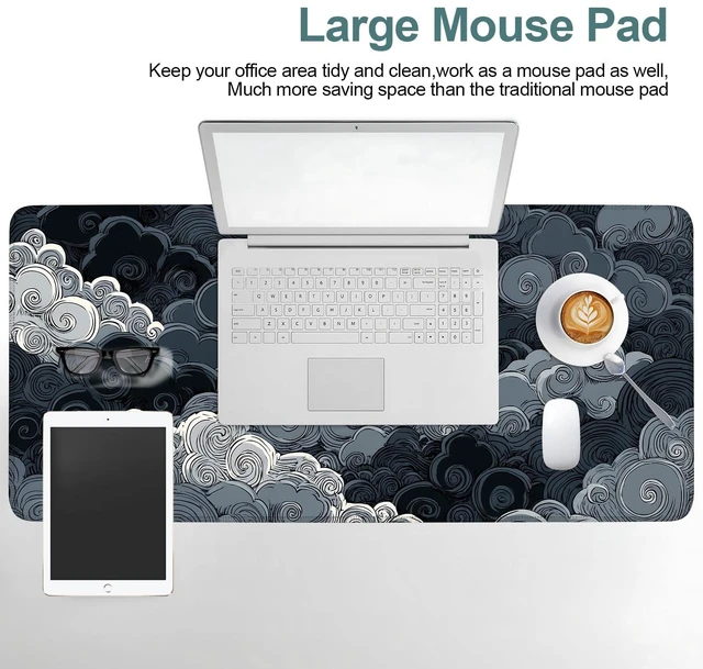Alt view image 4 of 7 - Clouds Extended Gaming Mouse Pad 35.4 x 15.7 Inch Elegant Desk Mat for Gaming, Office, and Study with Non-Slip Rubber Base
