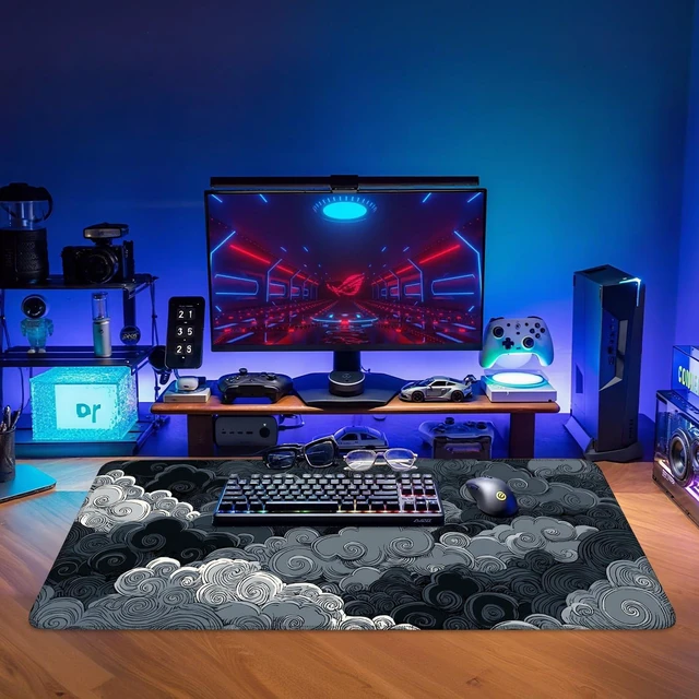 Alt view image 3 of 7 - Clouds Extended Gaming Mouse Pad 35.4 x 15.7 Inch Elegant Desk Mat for Gaming, Office, and Study with Non-Slip Rubber Base