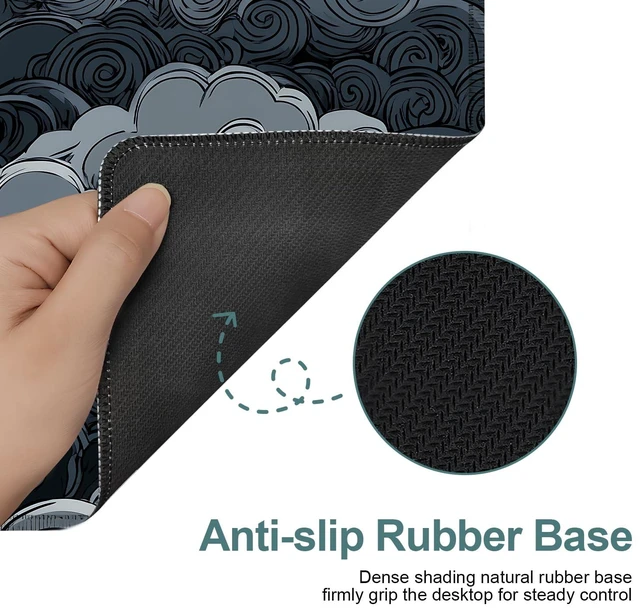 Alt view image 6 of 7 - Clouds Extended Gaming Mouse Pad 35.4 x 15.7 Inch Elegant Desk Mat for Gaming, Office, and Study with Non-Slip Rubber Base