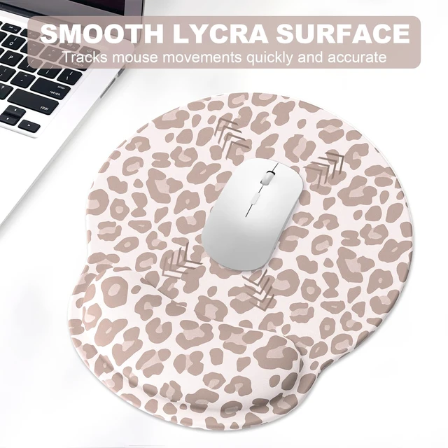 Alt view image 3 of 7 - Ergonomic Mouse Pad with Wrist Rest and Keyboard Wrist Rest, Mousepad | Memory Foam Wrist Rest for Computer Keyboard, Pain Relief, Non-Slip Rubber Base, Mouse Pad Wrist Support for Gaming, Leopard