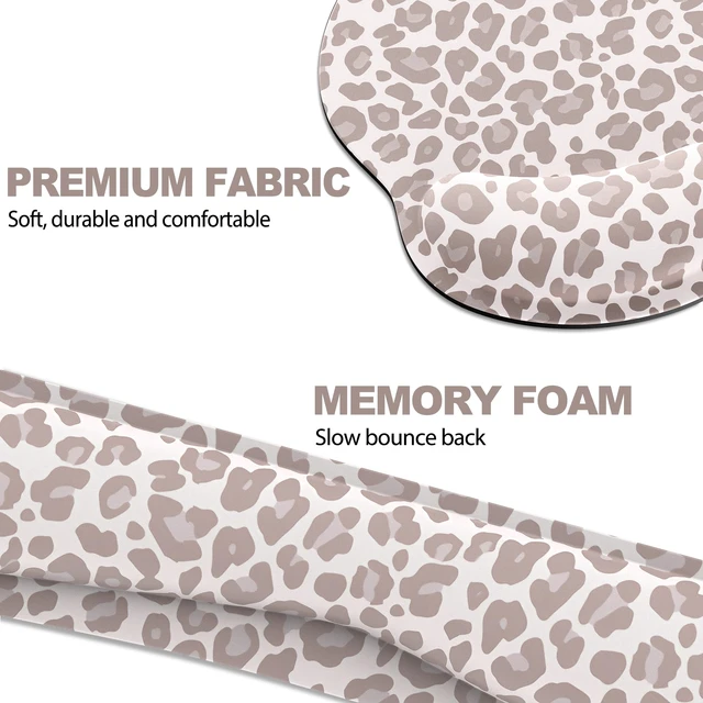 Alt view image 4 of 7 - Ergonomic Mouse Pad with Wrist Rest and Keyboard Wrist Rest, Mousepad | Memory Foam Wrist Rest for Computer Keyboard, Pain Relief, Non-Slip Rubber Base, Mouse Pad Wrist Support for Gaming, Leopard