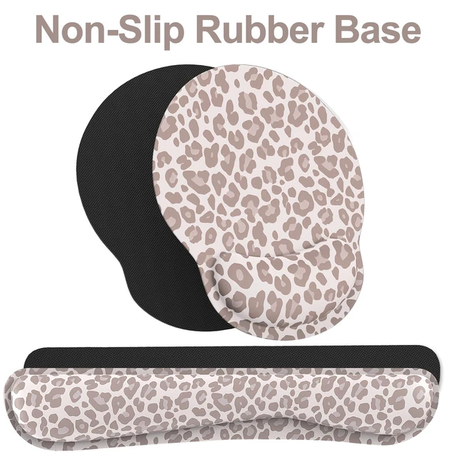 Alt view image 5 of 7 - Ergonomic Mouse Pad with Wrist Rest and Keyboard Wrist Rest, Mousepad | Memory Foam Wrist Rest for Computer Keyboard, Pain Relief, Non-Slip Rubber Base, Mouse Pad Wrist Support for Gaming, Leopard