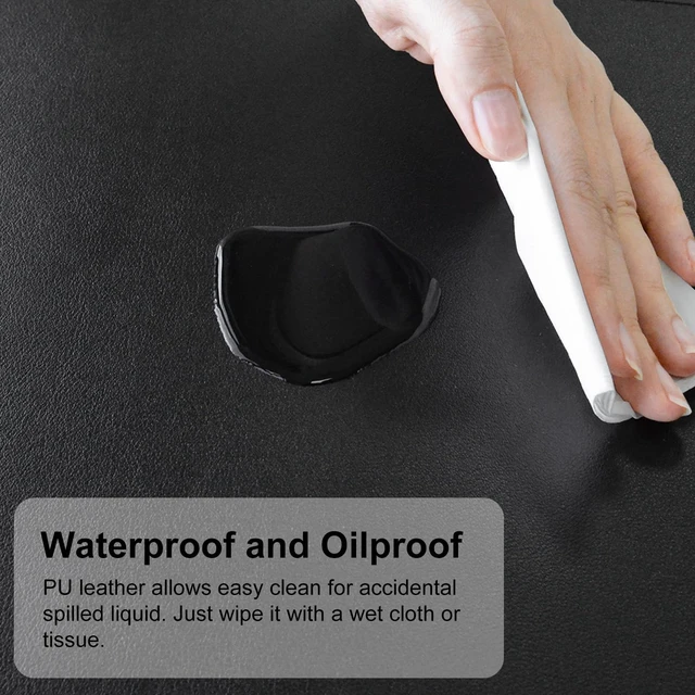 Alt view image 3 of 6 - Waterproof PU Leather Desk Mat, Large Mouse Pad, 31.5" x 15.7", Black | Office Desk Décor Accessories, Extended Size Desk Protector, Easy to Clean, Smooth Writing Pad, Non Slip Blotter Mat for Home
