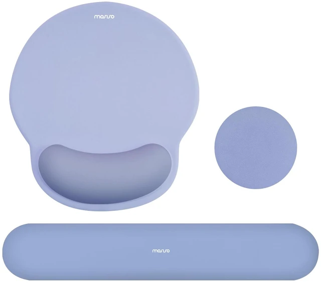 Main image of MOSISO Wrist Rest Support for Mouse Pad&Keyboard Set, Stone Blue | Circle Curved Ergonomic Mousepad Non-Slip Base Home/Office Pain Relief&Easy Typing Pad with Soft Cloth&Silicone Lining