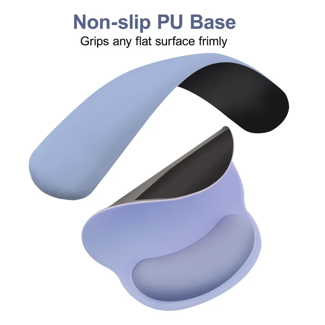 Alt view image 5 of 7 - MOSISO Wrist Rest Support for Mouse Pad&Keyboard Set, Stone Blue | Circle Curved Ergonomic Mousepad Non-Slip Base Home/Office Pain Relief&Easy Typing Pad with Soft Cloth&Silicone Lining
