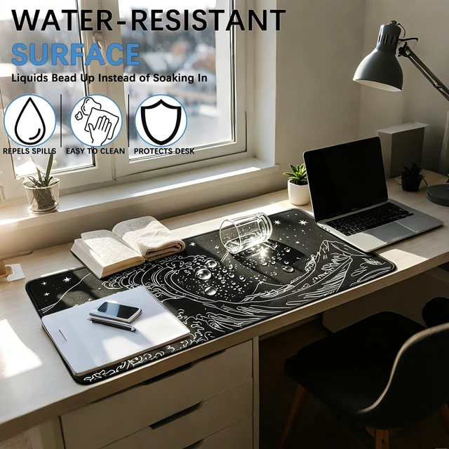 Alt view image 5 of 7 - Large Extended Mouse Pad Gaming, 35.4x15.7 inch Computer Keyboard Mouse Mat | Gaming Mousepad, Water Resist Non-Slip Mousepad Rubber Base XXXL Premium-Textured Mouse Pad for Gaming, Office & Home