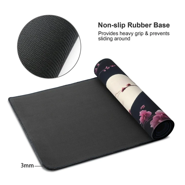 Alt view image 4 of 7 - ModrnGld XXL Gaming Mouse Pad 35.4x15.7 Inch, Large Extended Desk Mat | Cherry Blossom Design, Non-Slip Rubber Base, Water-Resistant Surface and Stitched Edges for Gaming, Office & Home