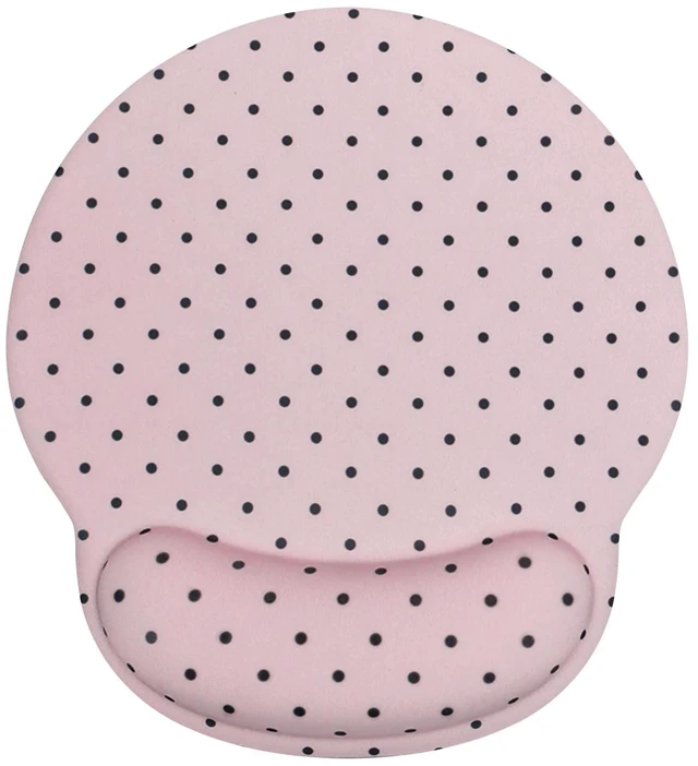 Main image of Seorsok Cute Black Polka Dot Mouse Pad with Gel Wrist Support Mouse Pad,Ergonomic Aesthetic,Comfortable Mousepad for Office Game Work Computer,Pain Relief Mousepad with Non-Slip Silicone Base,Pink