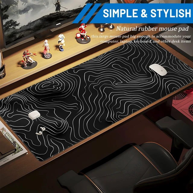 Alt view image 4 of 7 - Gaming Mouse Pad Large Mousepad 35.7x15.7in Desk Mat Keyboard Computer Pad | Extended xxl Large Gaming Mouse Pad Thick 3mmGaming Desk Pad Mat NonSlip Rubber Base,Waterproof Computer Mice Mat Protector