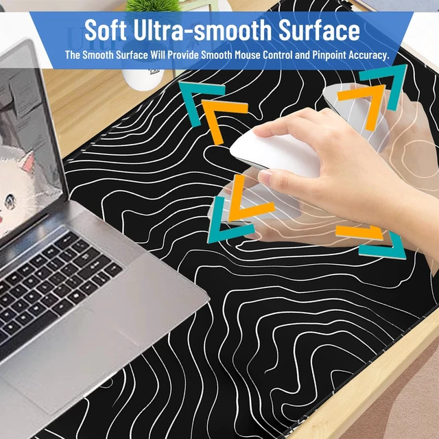 Alt view image 3 of 7 - Gaming Mouse Pad Large Mousepad 35.7x15.7in Desk Mat Keyboard Computer Pad | Extended xxl Large Gaming Mouse Pad Thick 3mmGaming Desk Pad Mat NonSlip Rubber Base,Waterproof Computer Mice Mat Protector