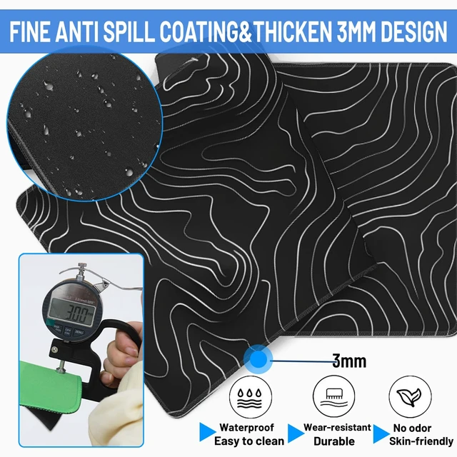 Alt view image 7 of 7 - Gaming Mouse Pad Large Mousepad 35.7x15.7in Desk Mat Keyboard Computer Pad | Extended xxl Large Gaming Mouse Pad Thick 3mmGaming Desk Pad Mat NonSlip Rubber Base,Waterproof Computer Mice Mat Protector
