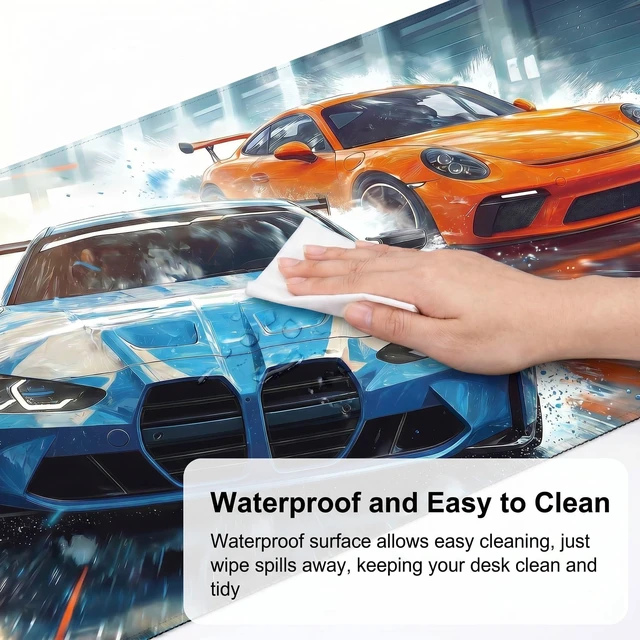 Alt view image 4 of 7 - Zuvinix XXL Large Mouse Pad for Desk, Racing Car Gaming Desk Mat | 31.5x15.7 in Extended Keyboard Mouse Mat, Non-Slip Rubber Base, PC Gaming Desk Protector for Computer Laptop Office