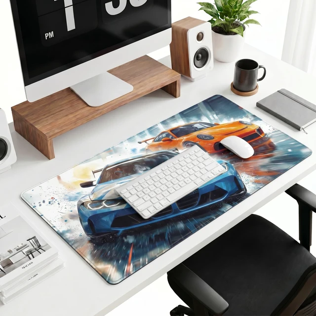 Alt view image 6 of 7 - Zuvinix XXL Large Mouse Pad for Desk, Racing Car Gaming Desk Mat | 31.5x15.7 in Extended Keyboard Mouse Mat, Non-Slip Rubber Base, PC Gaming Desk Protector for Computer Laptop Office