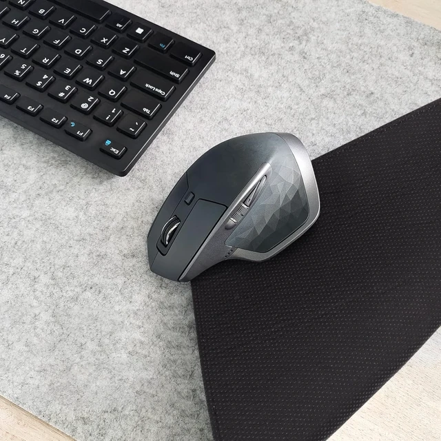 Alt view image 6 of 7 - DAWNTREES Felt Desk Pad, Large Felt Mouse Pad and Keyboard Mat, 36" x 12" | Non-Slip Computer Desk Mat XL,Desk Protector for Office (light gray)