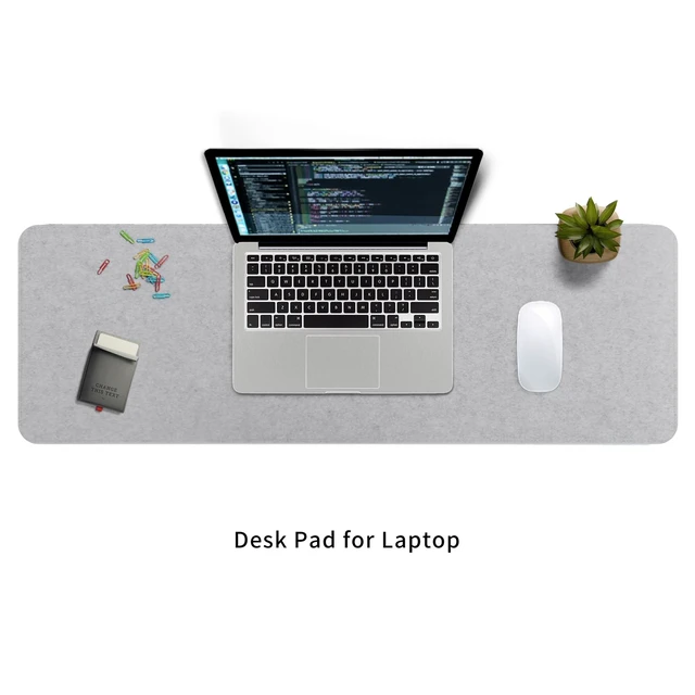 Alt view image 7 of 7 - DAWNTREES Felt Desk Pad, Large Felt Mouse Pad and Keyboard Mat, 36" x 12" | Non-Slip Computer Desk Mat XL,Desk Protector for Office (light gray)