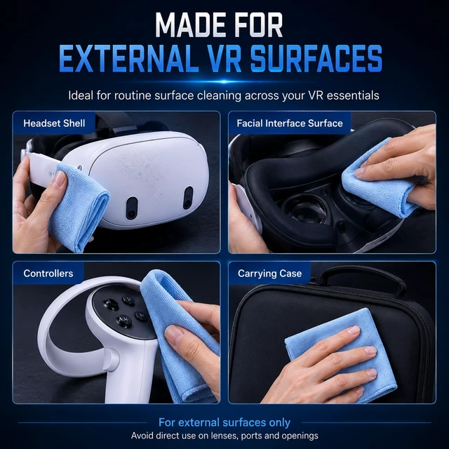 Alt view image 4 of 7 - VR Headset Surface Foam Cleaner Kit,Controlled Foam Surface Cleaner-6.76oz | with 30 x 30cm Microfiber Cloth for Headset Shells, Controllers, Carrying Cases and Compatible Face Covers