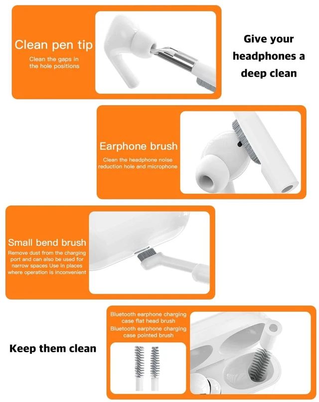 Alt view image 2 of 6 - DXTTOOP 25-in-1 Electronics Cleaning Kit - Headphone Earbud Cleaner with Keycap Puller,Magnetic Charger Organizer & Phone Stand for Laptops,VR Headsets,Cameras & Small Gadgets