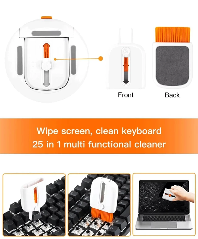 Alt view image 4 of 6 - DXTTOOP 25-in-1 Electronics Cleaning Kit - Headphone Earbud Cleaner with Keycap Puller,Magnetic Charger Organizer & Phone Stand for Laptops,VR Headsets,Cameras & Small Gadgets