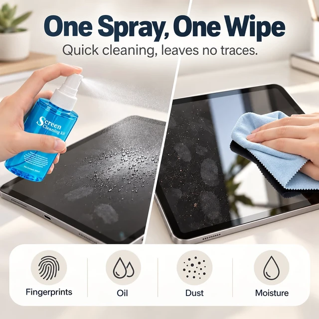 Alt view image 2 of 7 - walrfid 2 Pcs Car Screen Cleaner Spray and Wipe, Touchscreen Cleaning Kit | for CD Disc, TV Computer Laptop Electronic Cell Phone iPad iPhone MacBook Pro Tablet Monitor LCD LED Flat Screens