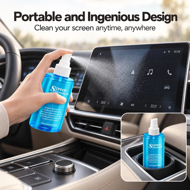 Alt view image 4 of 7 - walrfid 2 Pcs Car Screen Cleaner Spray and Wipe, Touchscreen Cleaning Kit | for CD Disc, TV Computer Laptop Electronic Cell Phone iPad iPhone MacBook Pro Tablet Monitor LCD LED Flat Screens