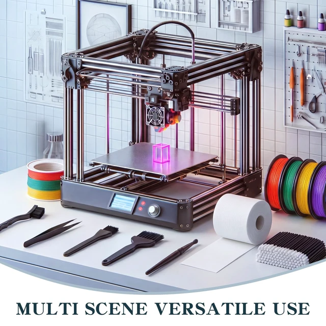 Alt view image 7 of 7 - Wamlente 8 Pcs 3D Printer Rails and Screws Cleaning Set Brushes Swabs Wipes | Precision Maintenance Tools Set for for 3D Printer Nozzle, Print Head, Extruder, Camera Lens Electronics Keyboard Lens