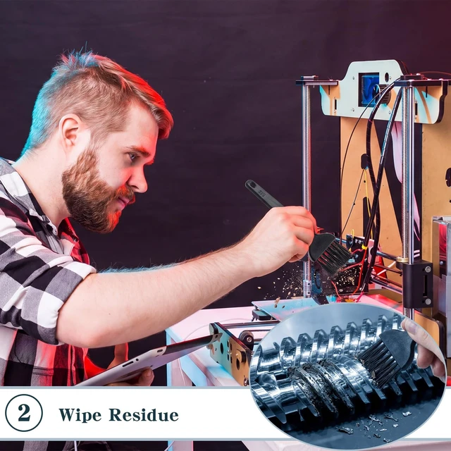 Alt view image 5 of 7 - Wamlente 8 Pcs 3D Printer Rails and Screws Cleaning Set Brushes Swabs Wipes | Precision Maintenance Tools Set for for 3D Printer Nozzle, Print Head, Extruder, Camera Lens Electronics Keyboard Lens