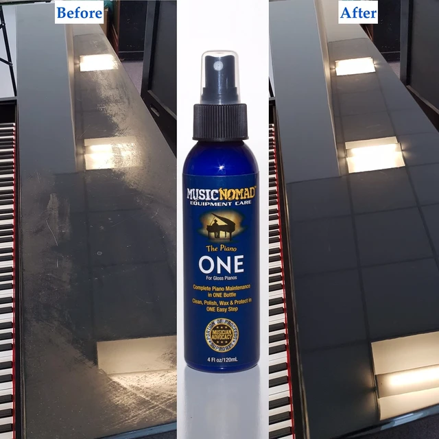 Alt view image 5 of 5 - MusicNomad 3 pc. Care Kit for Gloss Pianos - Cleaner, Polish, Cloth (MN132) | Soft, Non-Treated Microfiber Helps Lift Dust, Fingerprints and Polish Residue without Scratching.