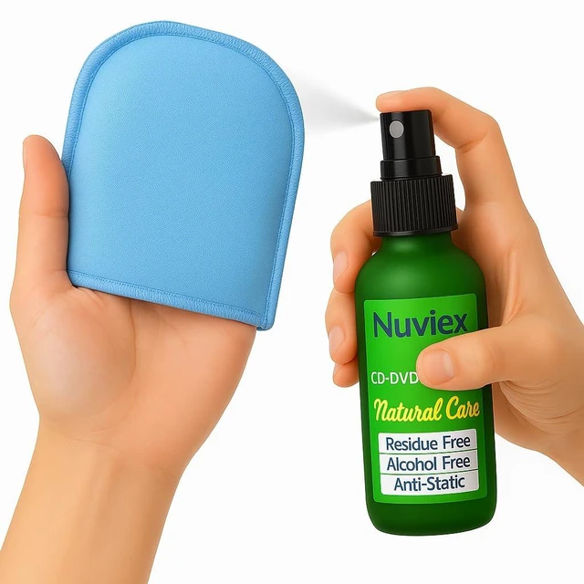Alt view image 3 of 5 - CD & DVD Cleaning Kit Advanced Cleaning Solution with Premium Microfiber Glove Set Safe for CDs, DVDs, Blu-ray & Game Discs. Made in USA