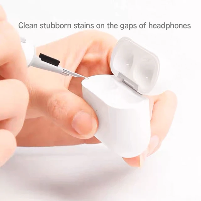 Alt view image 3 of 7 - Cleaning Kits for Airpods Pro 1 2 3 Multi-Function Cleaner Pen Soft Brush for Bluetooth Earphones Case Cleaning Tools for iPhone 16 15 Pro Max Lego Camera Lens (White).