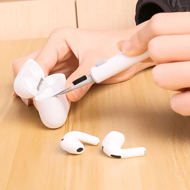 Alt view image 5 of 7 - Cleaning Kits for Airpods Pro 1 2 3 Multi-Function Cleaner Pen Soft Brush for Bluetooth Earphones Case Cleaning Tools for iPhone 16 15 Pro Max Lego Camera Lens (White).