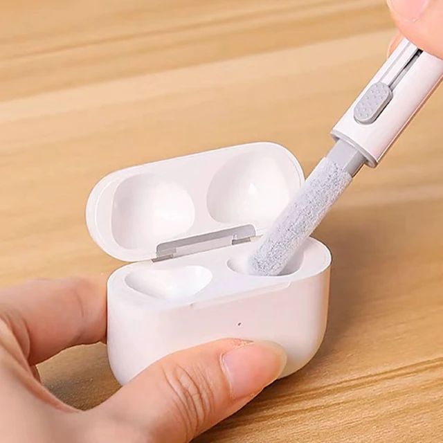 Alt view image 6 of 7 - Cleaning Kits for Airpods Pro 1 2 3 Multi-Function Cleaner Pen Soft Brush for Bluetooth Earphones Case Cleaning Tools for iPhone 16 15 Pro Max Lego Camera Lens (White).