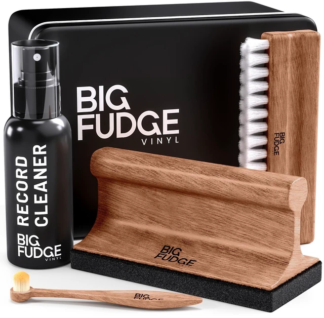 Main image of Big Fudge Vinyl Record Cleaning Kit, Collector's Edition, Sapele Wood | Velvet Brush, Stylus Brush, Cleaning Solution, Carrying Case, Gift Ready for Anyone Serious About Their Setup