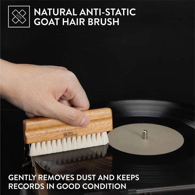 Alt view image 3 of 6 - Big Fudge Vinyl Record Cleaning Kit, Collector's Edition, Sapele Wood | Velvet Brush, Stylus Brush, Cleaning Solution, Carrying Case, Gift Ready for Anyone Serious About Their Setup