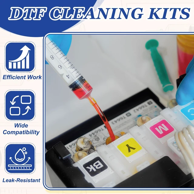 Alt view image 4 of 6 - PATIKIL DTF Syringes Printer Cleaning Kits 20ML DTF Syringes 12Pcs | with 12 Black Caps and Adapters No Needle for Printer Nozzle Ink Line Flushing Bubble Removal