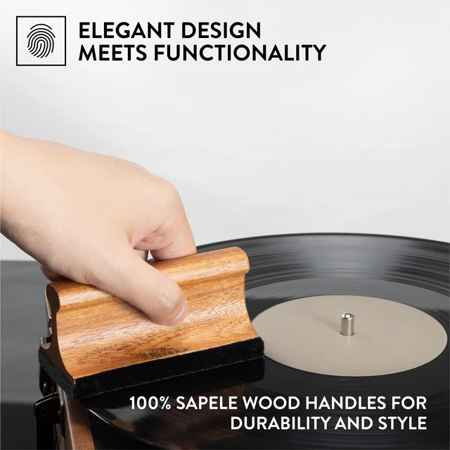 Alt view image 4 of 6 - Big Fudge Vinyl Record Cleaning Kit, Collector's Edition, Sapele Wood | Velvet Brush, Stylus Brush, Cleaning Solution, Carrying Case, Gift Ready for Anyone Serious About Their Setup