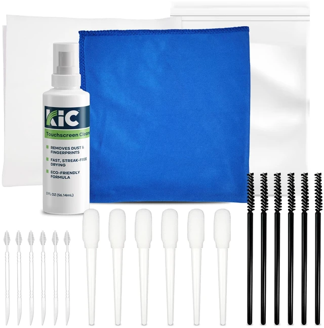 Main image of KICTeam EV Charger Cleaning Kit | Cleaning Brushes, Cleaning Swabs, Scraper & Pick Tools, EV Touchscreen Cleaner, Microfiber Screen Cloths - K2-KEVCZ1