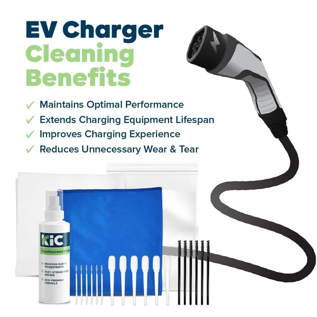 Alt view image 6 of 6 - KICTeam EV Charger Cleaning Kit | Cleaning Brushes, Cleaning Swabs, Scraper & Pick Tools, EV Touchscreen Cleaner, Microfiber Screen Cloths - K2-KEVCZ1