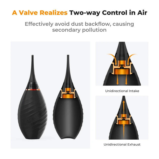 Alt view image 4 of 7 - K&F CONCEPT Soft Tip Strong Air Blower with Long Nozzle,Highly Elastic | Made of Silicone Material,Dual-Valve Silicone Blower,Ergonomic Design for a Comfortable Grip,for Cleaning Lenses Filters,MB02