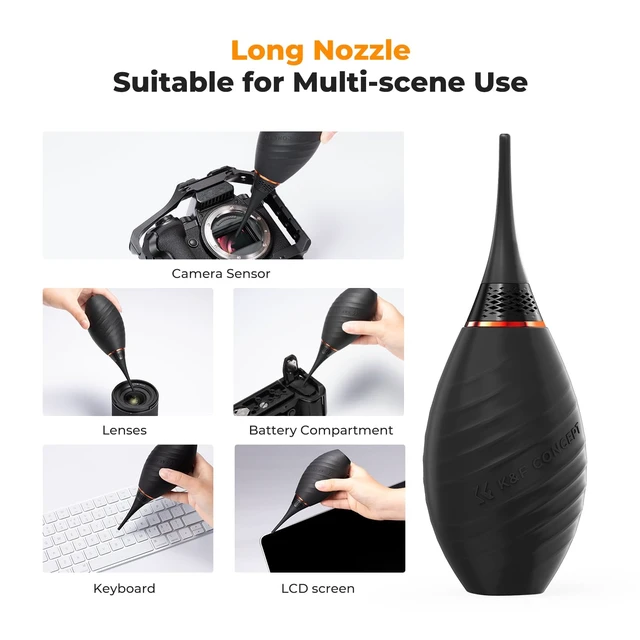 Alt view image 7 of 7 - K&F CONCEPT Soft Tip Strong Air Blower with Long Nozzle,Highly Elastic | Made of Silicone Material,Dual-Valve Silicone Blower,Ergonomic Design for a Comfortable Grip,for Cleaning Lenses Filters,MB02