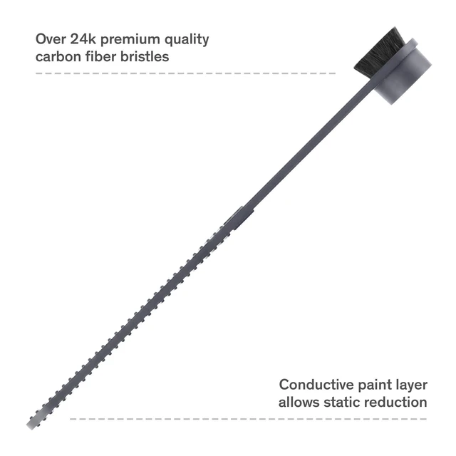Alt view image 2 of 7 - Boundless Audio Carbon Fiber Stylus Brush Anti-Static Record Needle Cleaner | Wool Bristles & Conductive Handle -Dust & Dirt Removal for All Styli & Cartridges - Gel-Free Cleaning Improves Vinyl Sound