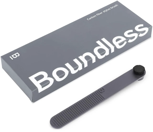 Main image of Boundless Audio Carbon Fiber Stylus Brush Anti-Static Record Needle Cleaner | Wool Bristles & Conductive Handle -Dust & Dirt Removal for All Styli & Cartridges - Gel-Free Cleaning Improves Vinyl Sound