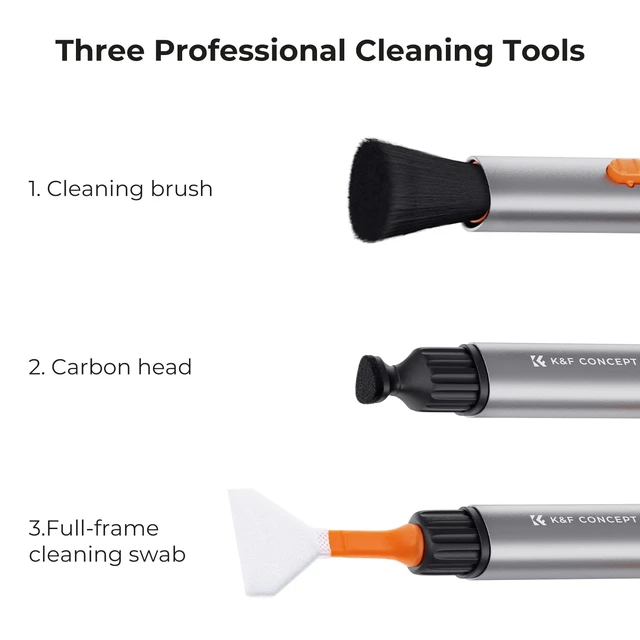 Alt view image 3 of 7 - K&F CONCEPT 6 in 1 Camera Cleaning Kit for Canon Nikon Camera Clean | Full Frame Cleaning Wand X2,Strong Blower,Microfiber Cleaning Cloth X2 Machine Washable and Reusable,Replaceable Cleaning Pen