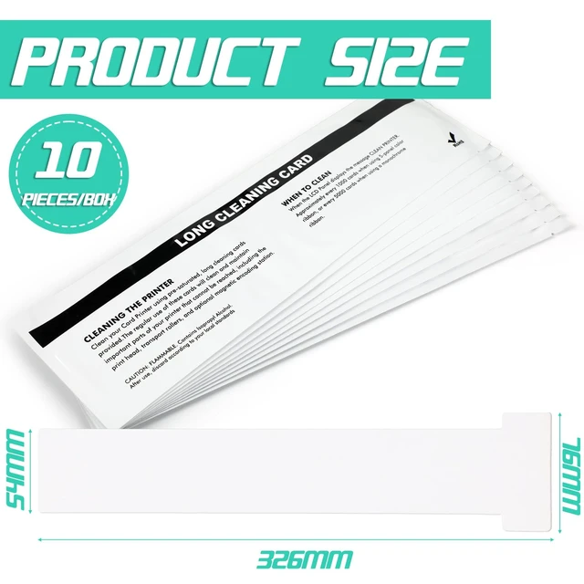 Alt view image 2 of 5 - Feifeiya Set of 10 Cleaning Cards Kit for ID Card Printer | Daily Maintenance with Cleaning Kit, Keep Printing Performance, Print Head Clean, Extends Device Life