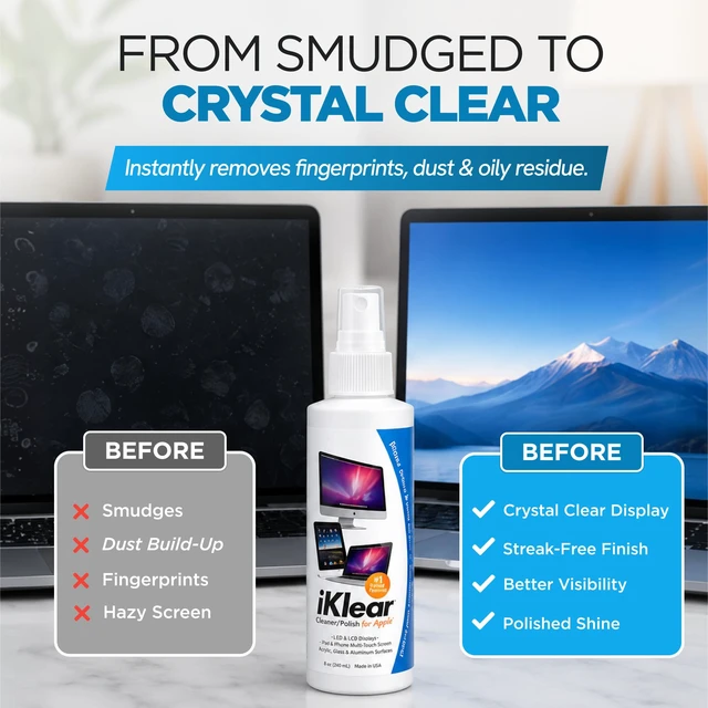 Alt view image 3 of 7 - IKlear Spray Bottle (8oz) - Screen Cleaner - TV, Computer, Phone & Tablet Cleaner - Made in USA