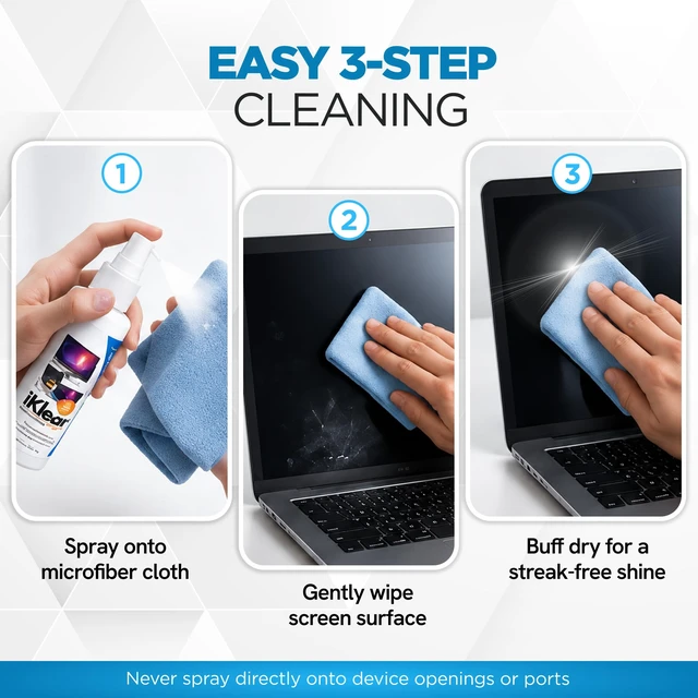 Alt view image 5 of 7 - IKlear Spray Bottle (8oz) - Screen Cleaner - TV, Computer, Phone & Tablet Cleaner - Made in USA