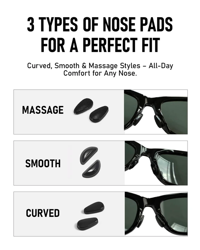 Alt view image 4 of 7 - Smart Glasses Accessories Kit for Ray-Ban & Oakley Meta with Storage Case | 6 Pairs Nose Pads + 2 Holder Pairs | Adjustable Anti-Drop Lanyard | 6 Lens Cleaning Wipes | Fits Wayfarer,Headliner & Skyler