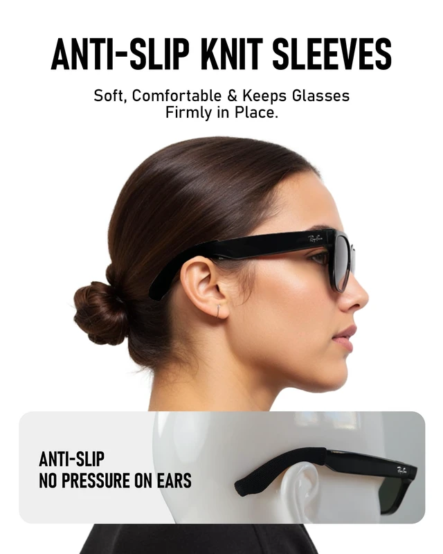 Alt view image 3 of 7 - Smart Glasses Accessories Kit for Ray-Ban & Oakley Meta with Storage Case | 6 Pairs Nose Pads + 2 Holder Pairs | Adjustable Anti-Drop Lanyard | 6 Lens Cleaning Wipes | Fits Wayfarer,Headliner & Skyler