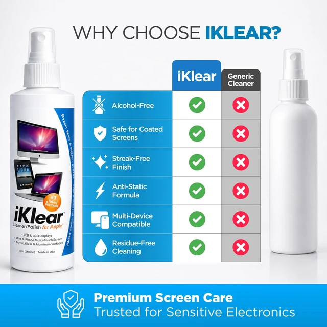 Alt view image 6 of 7 - IKlear Spray Bottle (8oz) - Screen Cleaner - TV, Computer, Phone & Tablet Cleaner - Made in USA