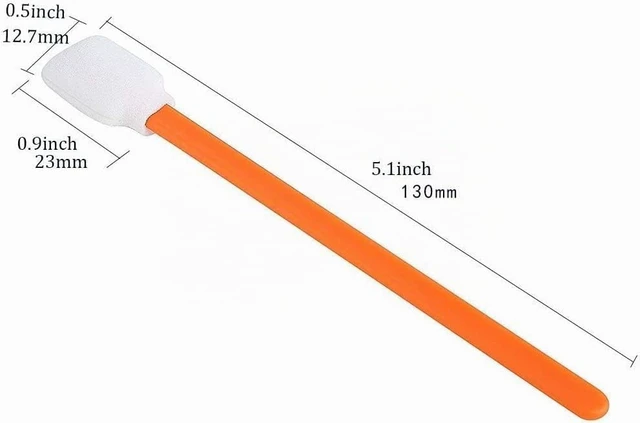 Alt view image 2 of 7 - Kristen 200 PCS Lint-Free Foam Cleaning Swabs,Orange | For printer heads, rollers, ink paths, camera lenses, sensors, keyboards, vents, and precision equipment