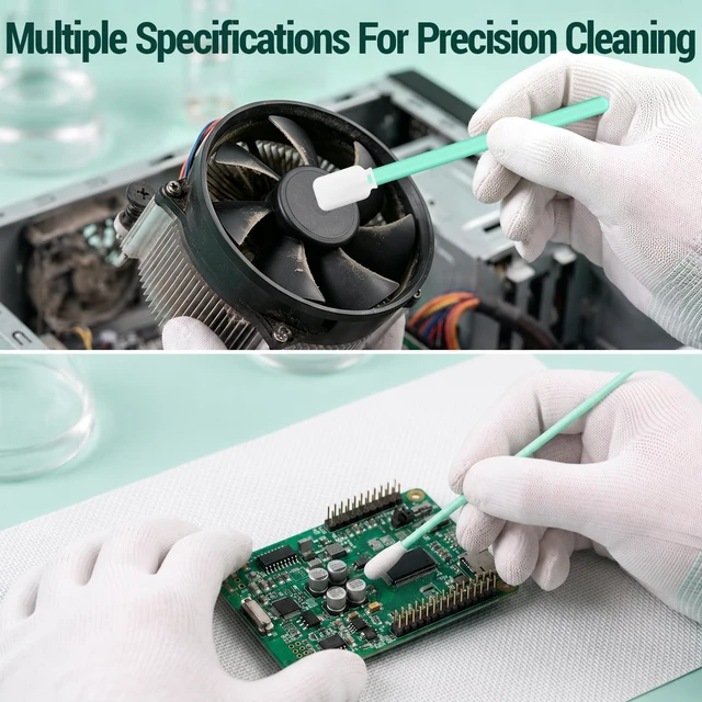 Alt view image 2 of 7 - Quuztao 300 Pcs Lint Free Cleaning Swabs, 6 Sizes for Electronics | tip kit for printer head, optics and precision gap cleaning